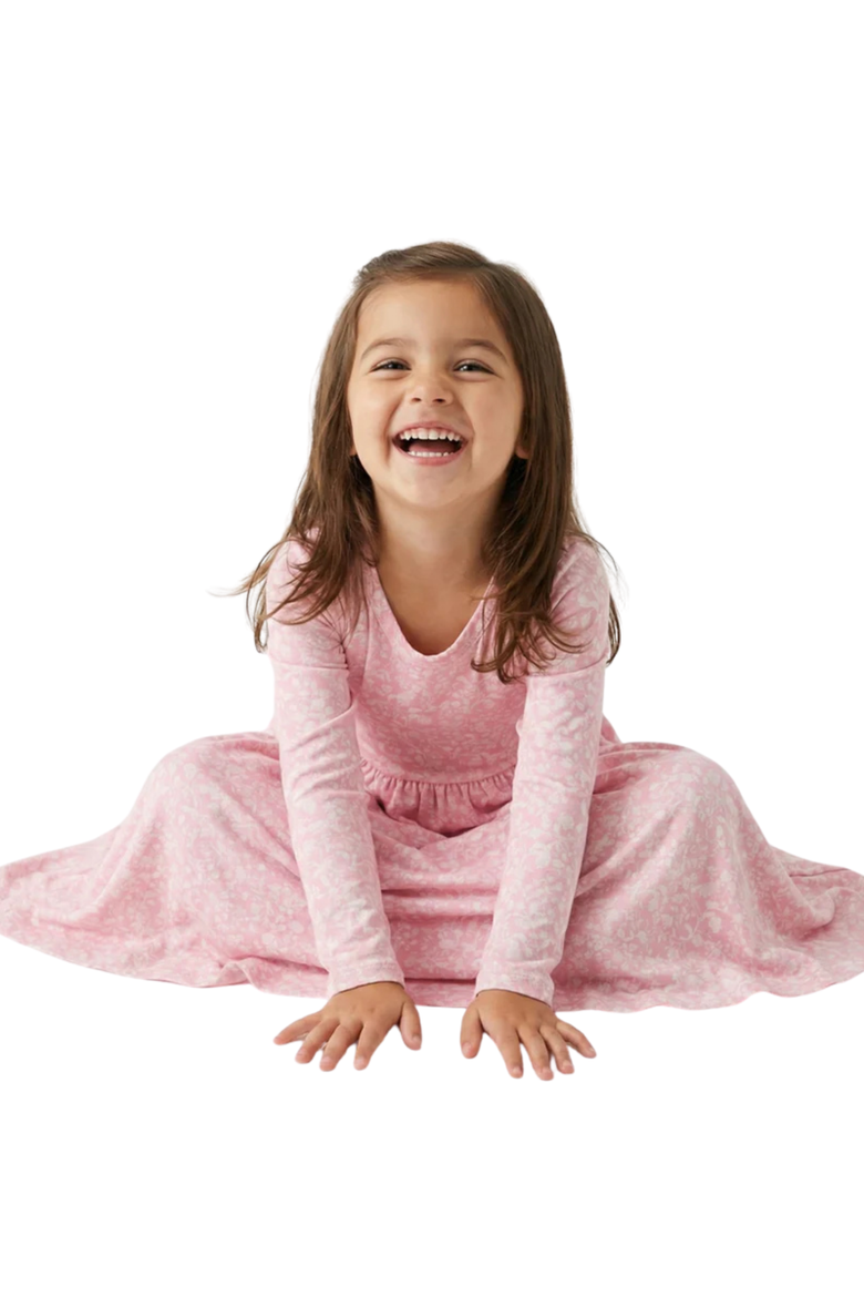 Long Sleeve Twirl Dress, Alternate, color, Petite Fleur