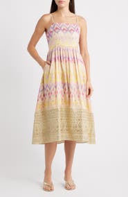 holiCHIC Emma Embroidered Fit & Flare Midi Dress