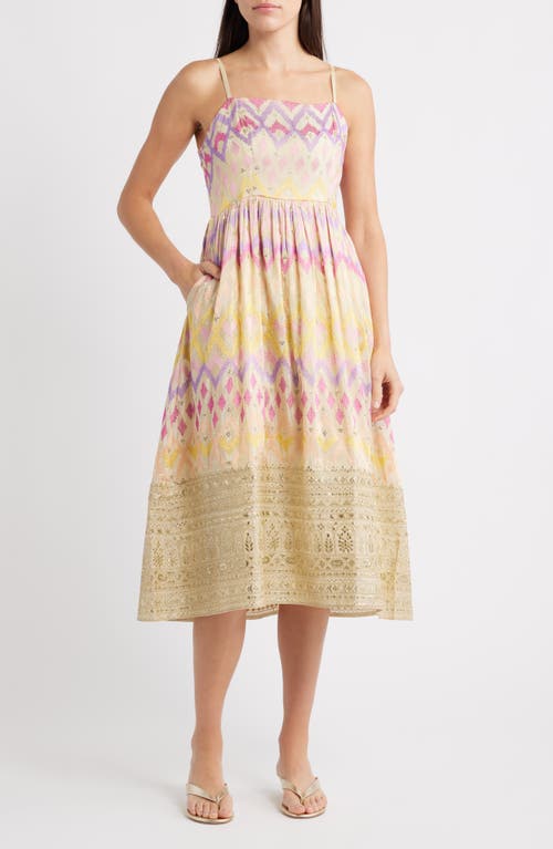 Holichic Emma Embroidered Fit & Flare Midi Dress In Multi