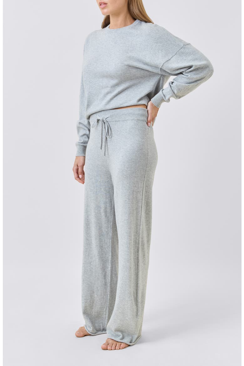 Cotton & Cashmere Straight Leg Pajama Pants, Alternate, color, GREY