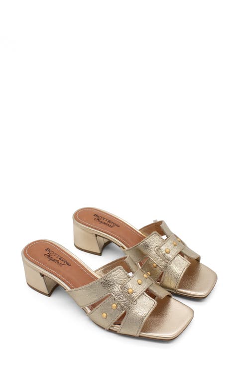 Studded Leather Slide Sandal (Women)