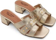Bottero Studded Leather Slide Sandal
