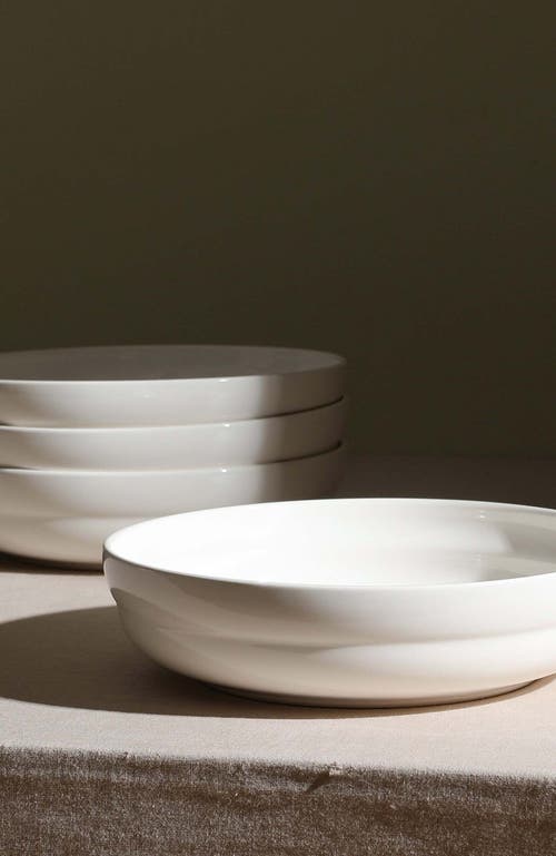 Stone Lain Virtuo Porcelain 4-piece Pasta Bowl Set In White