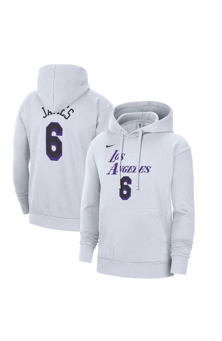 Nike Men's Nike LeBron James White Los Angeles Lakers 2022/23 City Edition Name & Number Pullover Hoodie, Main, color, 