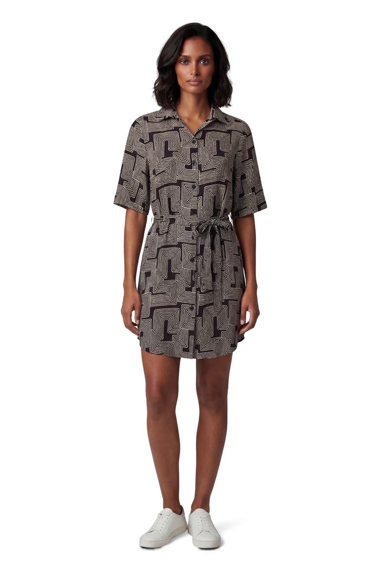 Inter Twine Womens Wrap Shirt Dress, Main, color, INTER TWINE BLACK