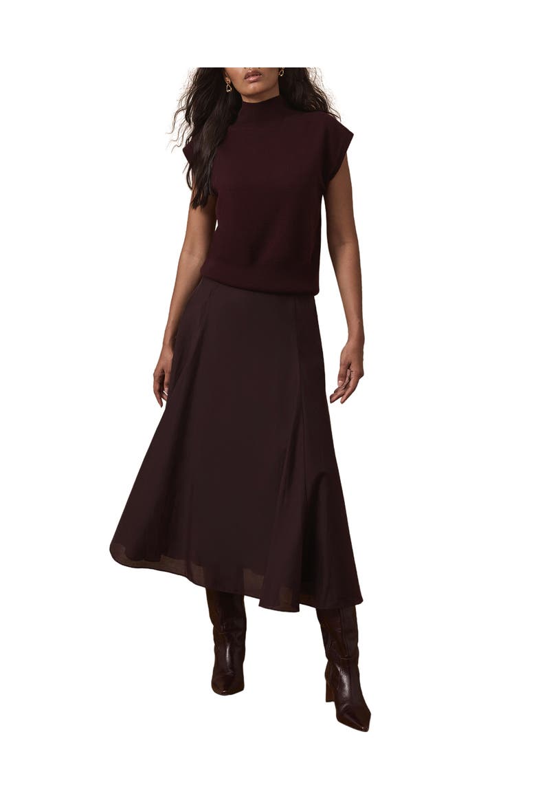 Full Midi Skirt, Main, color, Burgundy