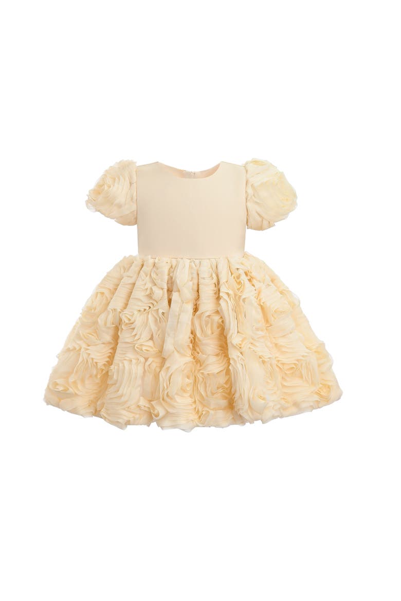 Bow Rosette Dress, Main, color, Champagne