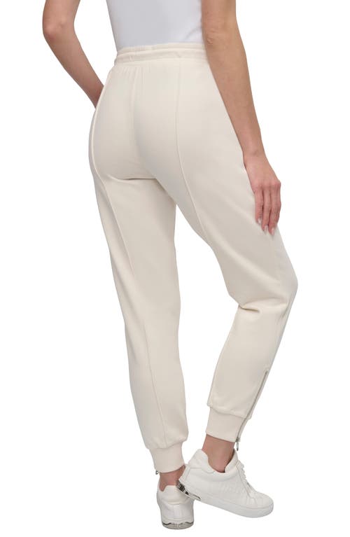 Dkny Zip Trim Joggers In Eggnog