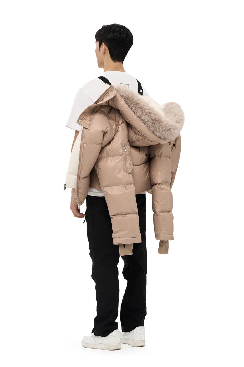 Kudu Detachable Double Hood Puffer, Alternate, color, Beige