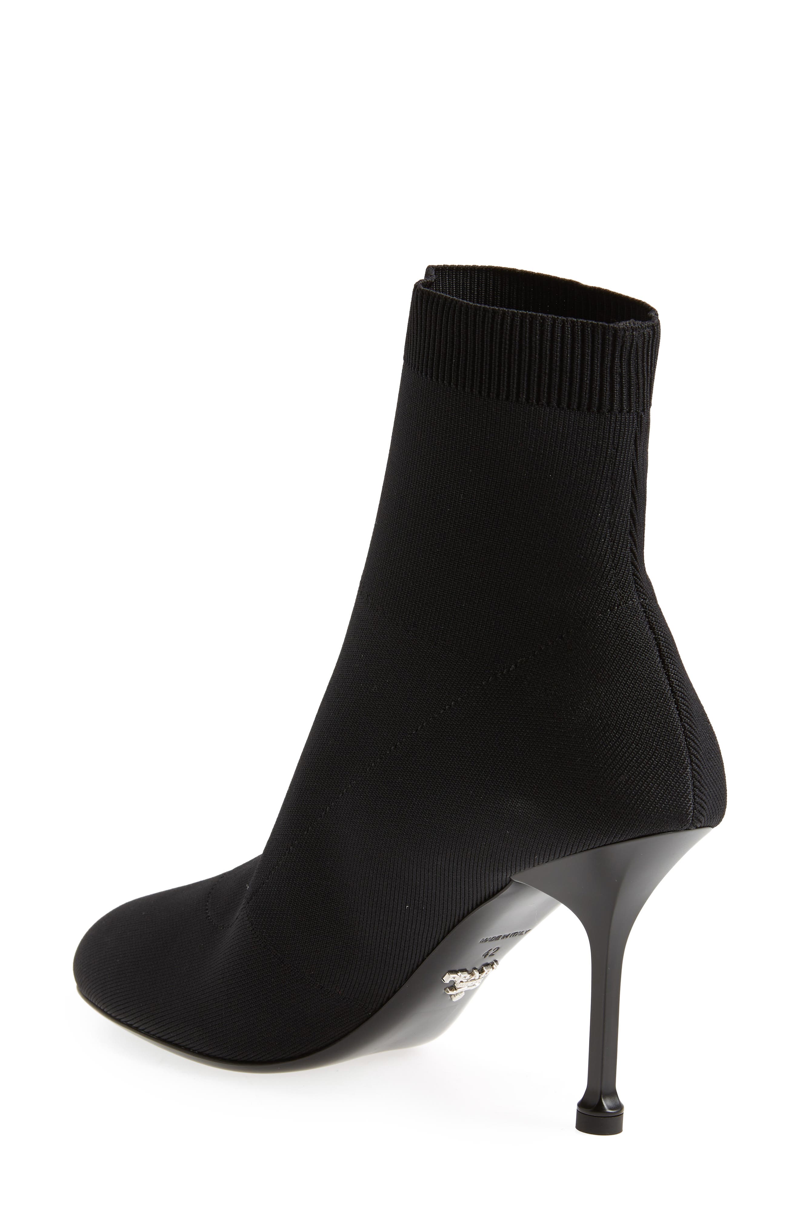 Prada Logo Sock Bootie, Alternate, color, 