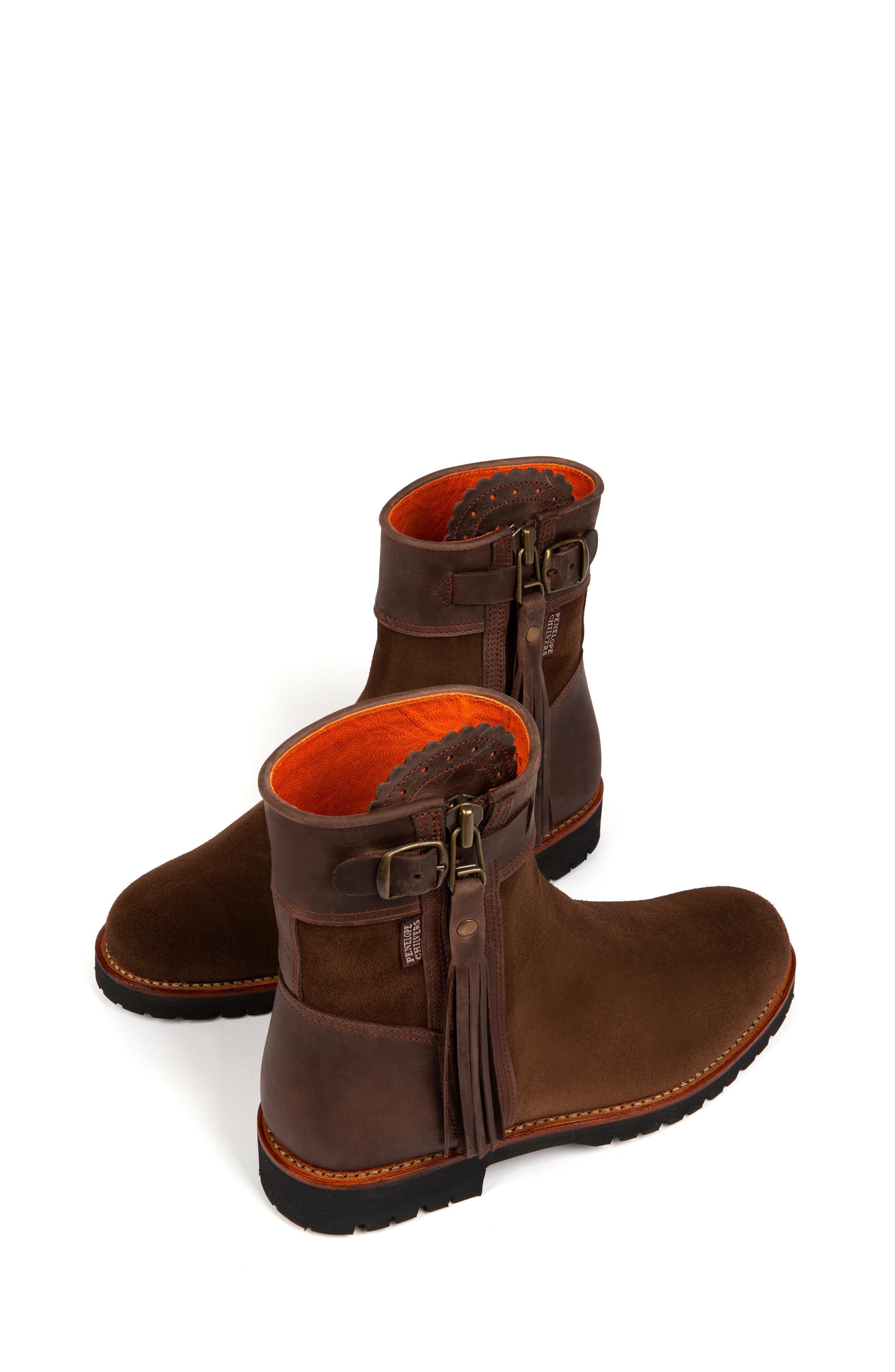 Penelope Chilvers Cropped Leather Tassel Waterproof Boot, Alternate, color, Dark Oak