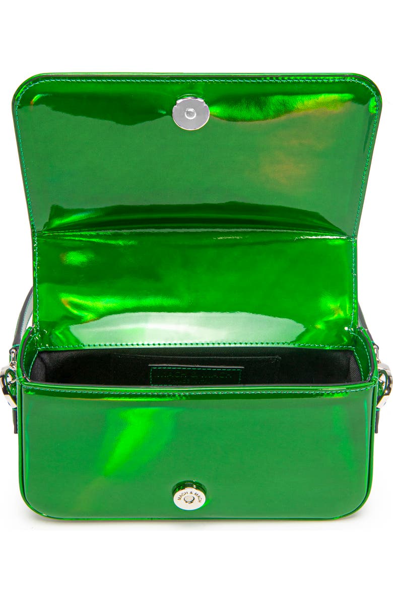 Mach & Mach Puffer Bow Iridescent Leather Shoulder Bag, Alternate, color,