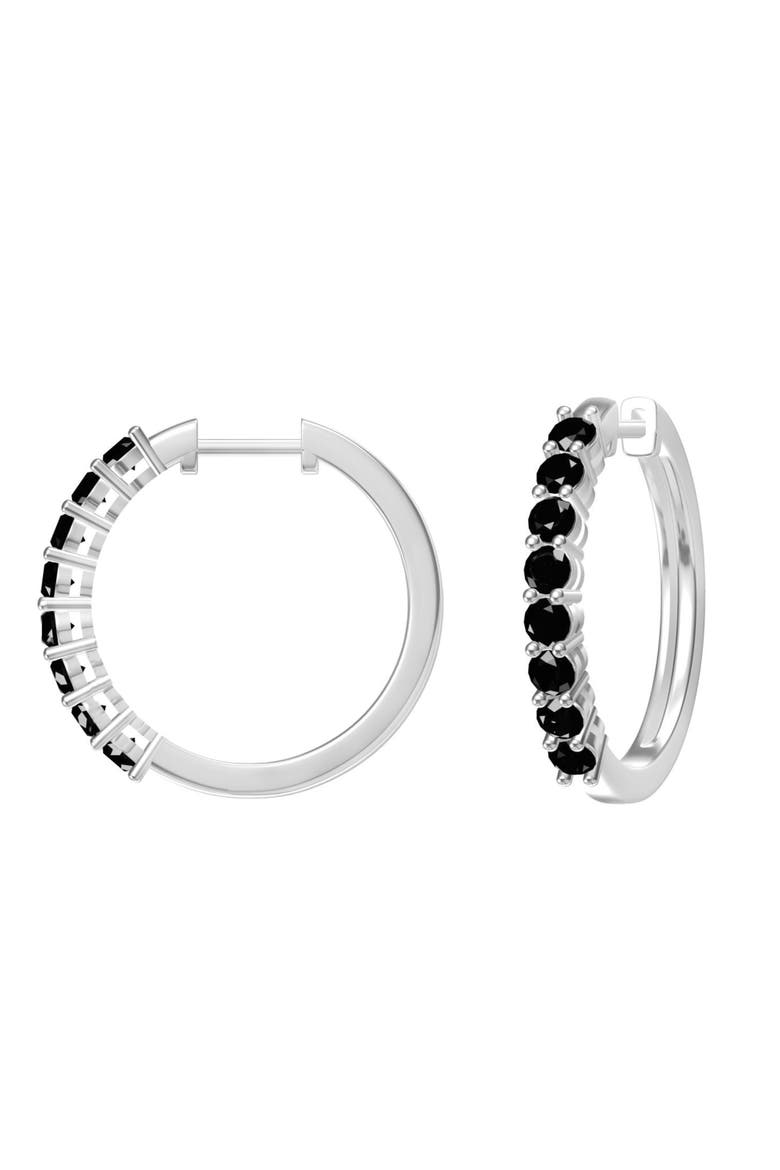 Large Black Hoop Earrings, Main, color, Black
