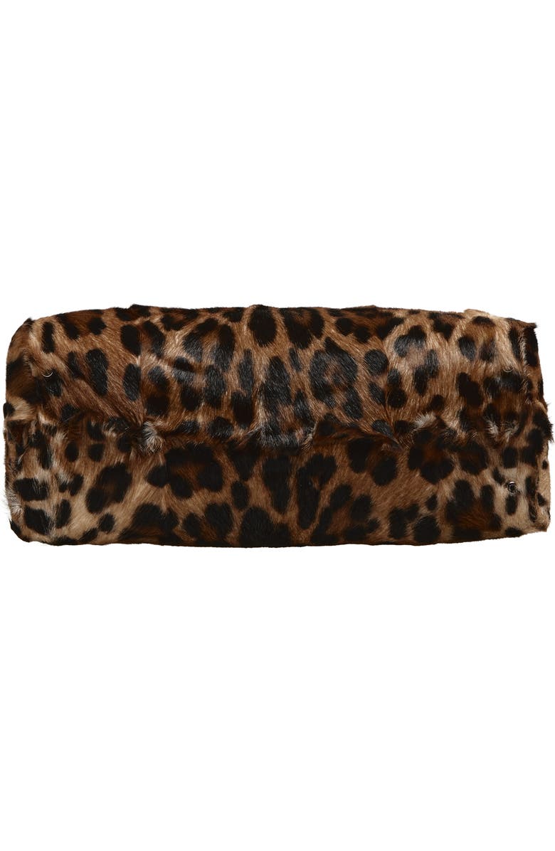 Dolce&Gabbana Rumble Leopard Print Genuine Calf Hair Satchel, Alternate, color, 89738 Leo/ Nero