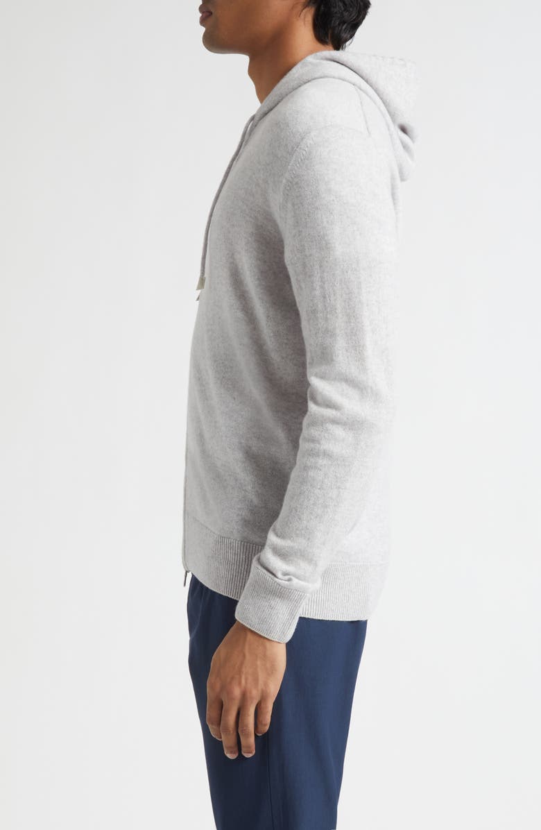 Eleventy Full Zip Cashmere Hoodie Sweater, Alternate, color, Light Grey Melange And Sand