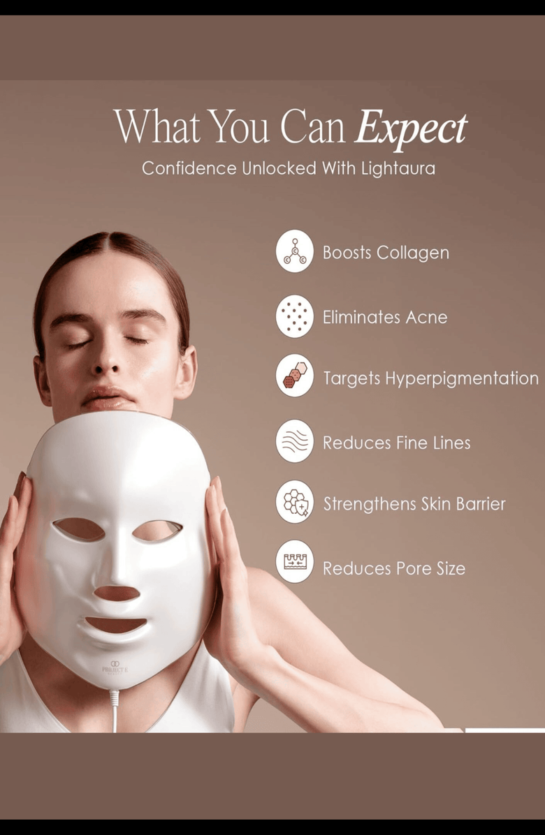 Lovery 7-Color LED Light Therapy Facial Mask for Radiant Skin, Alternate, color, White