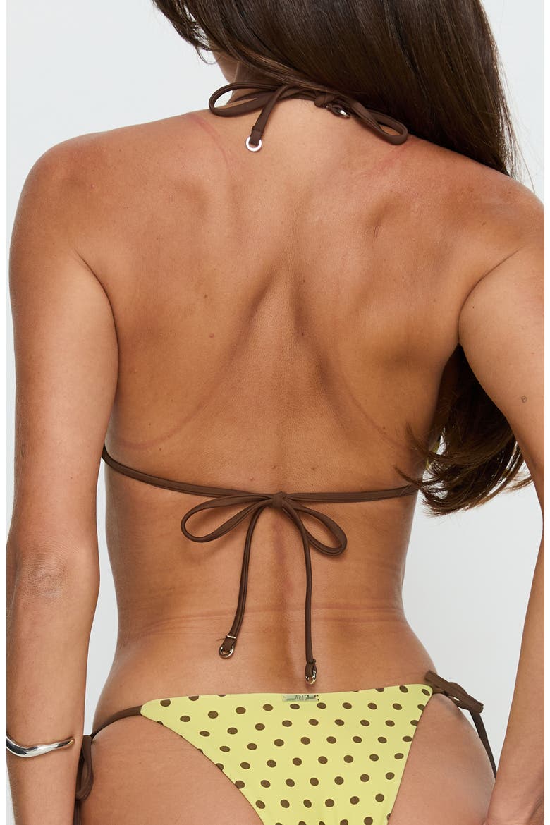 Jenner Triangle Bikini Top, Alternate, color, YELLOW / POLKA DOT