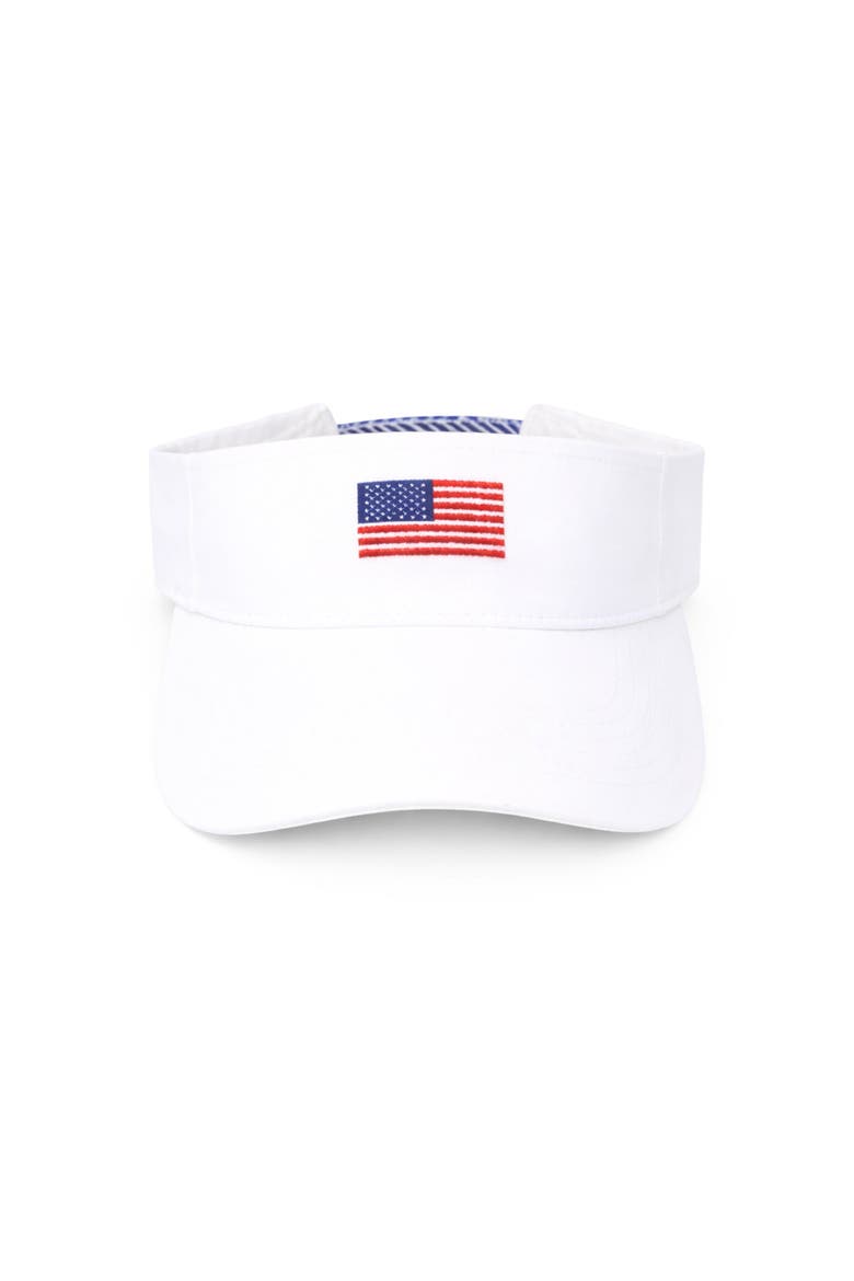 American Flag Visor, Alternate, color, White