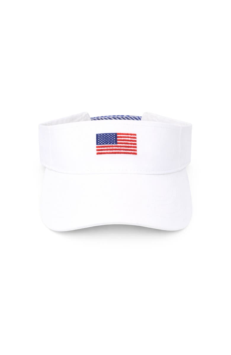 Bits & Bows American Flag Visor, Alternate, color, White