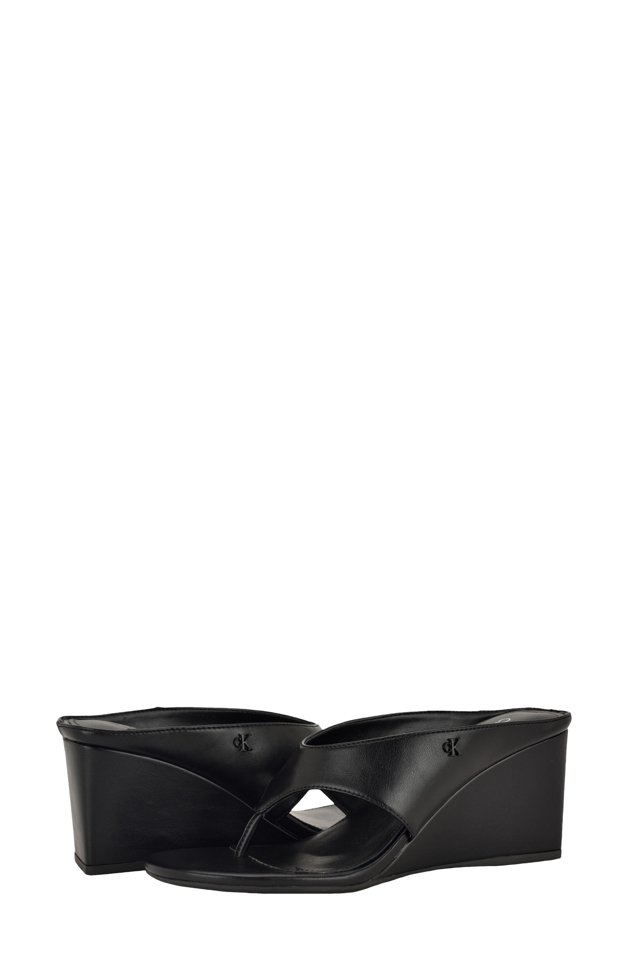Calvin Klein Marchela Wedge Sandal, Alternate, color, Black