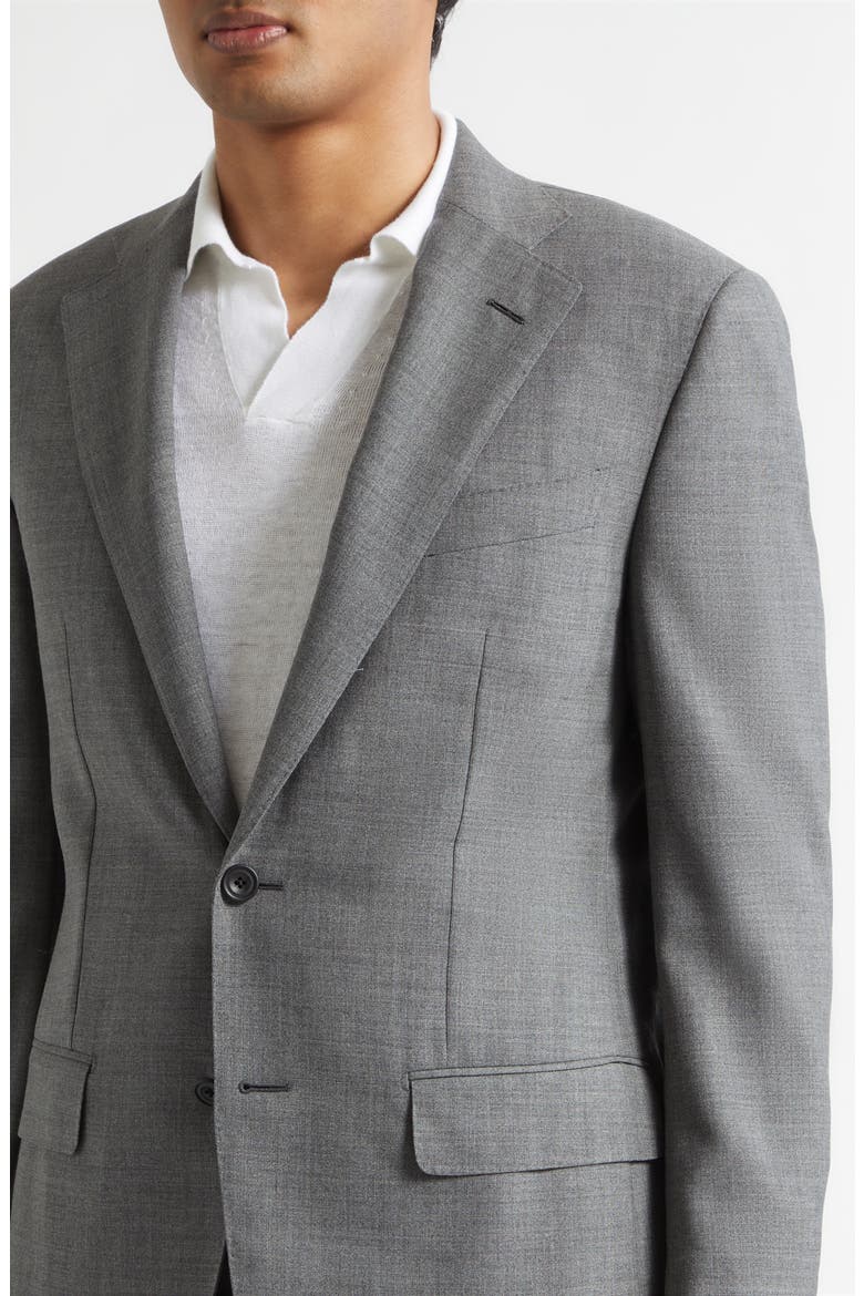 Fresco Tailored Wool Suit, Alternate, color, GREY