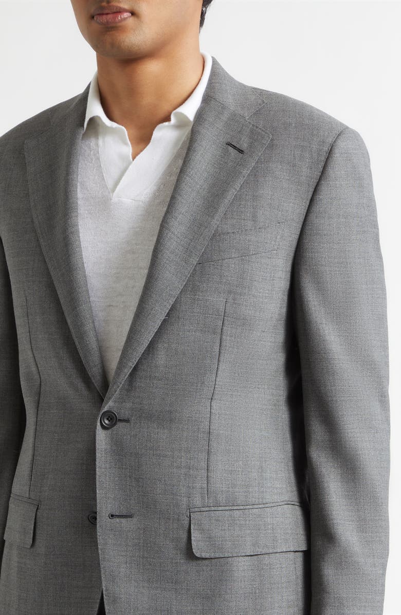 Thom Sweeney Fresco Tailored Wool Suit, Alternate, color, Grey