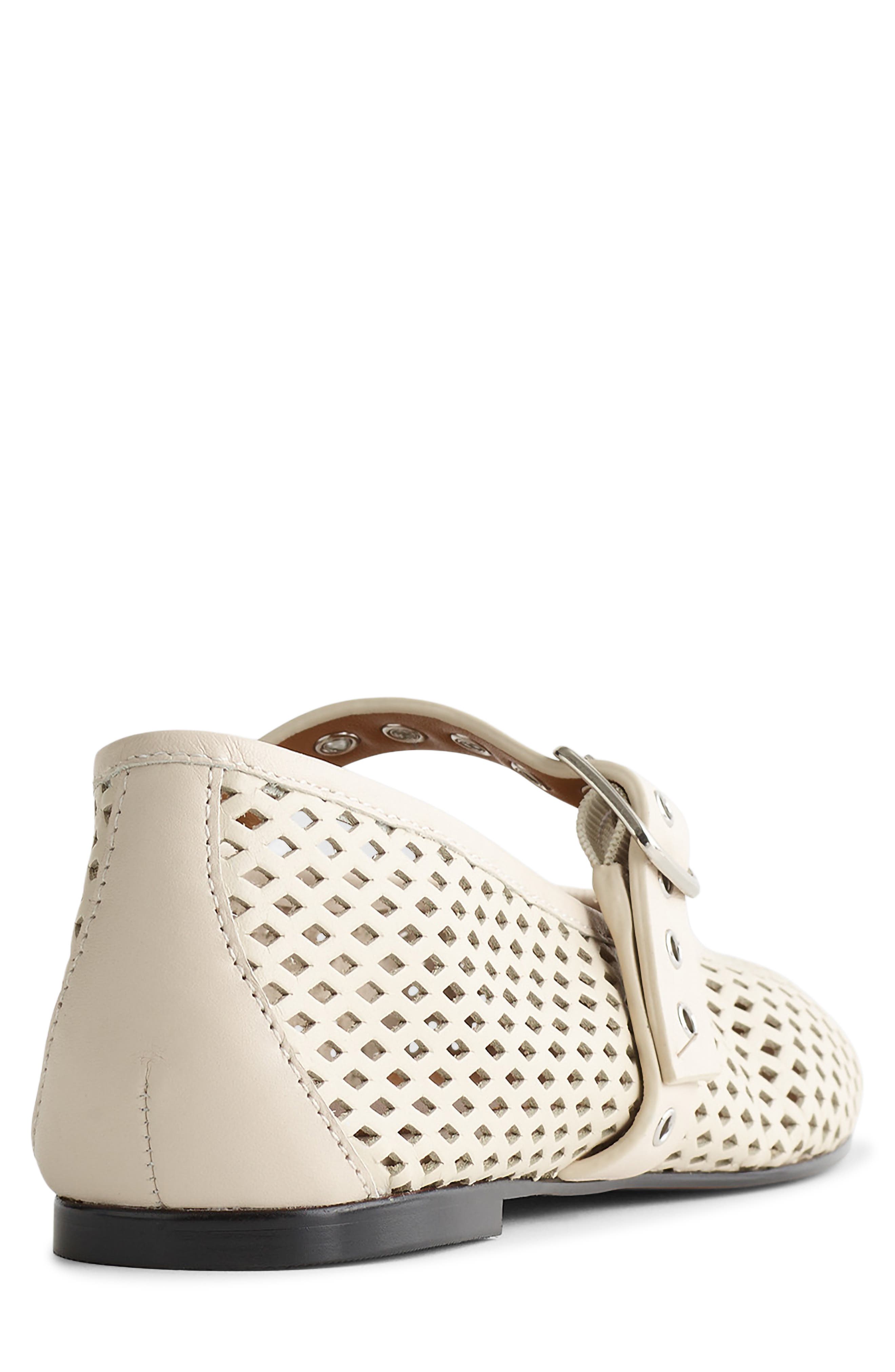 The Remy Perforated Mary Jane Flat, Alternate, color, VINTAGE MUSLIN