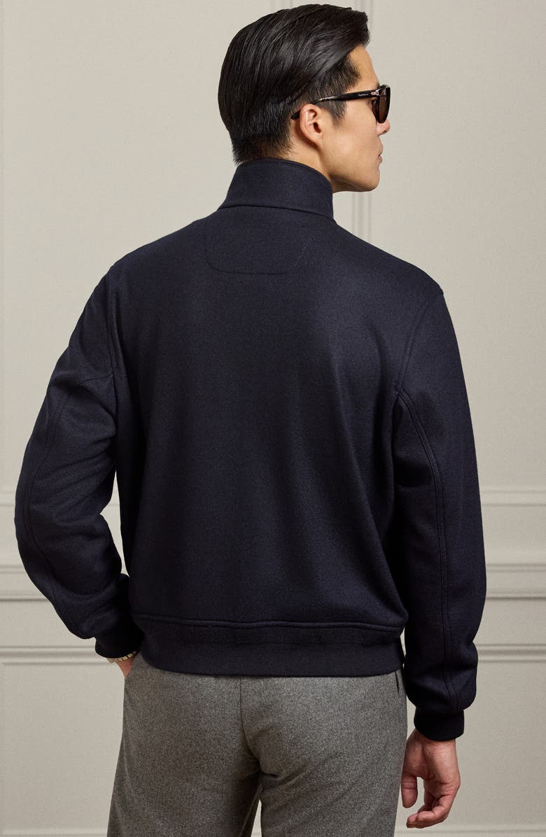 Ralph Lauren Purple Label Cashmere Blend Felt Bomber Jacket, Alternate, color, Classic Chairman Navy