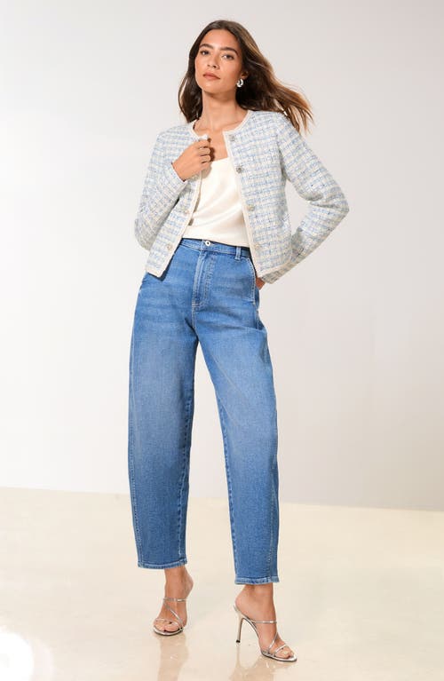 Lipsy High Waist Barrel Jeans In Blue