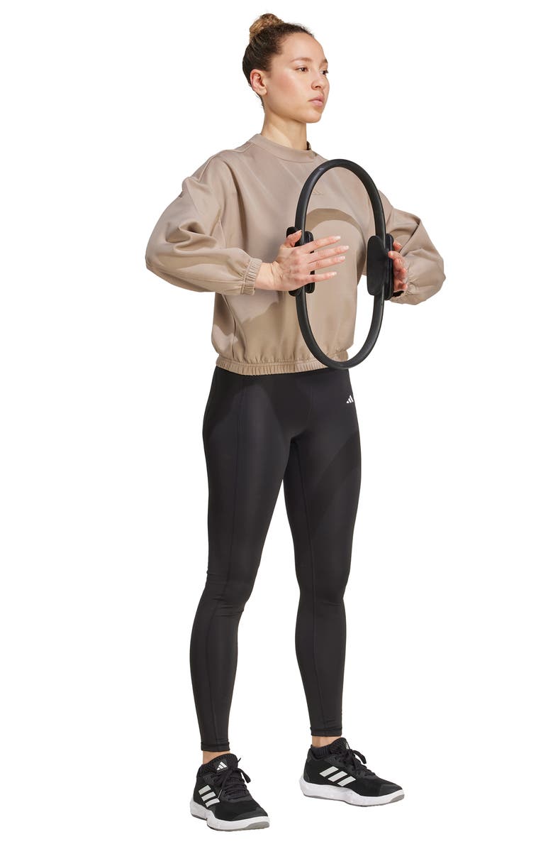 adidas Yoga Essential Sweatshirt, Alternate, color, Chalky Brown