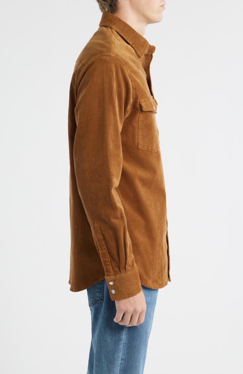 Schott NYC Cotton Corduroy Western Shirt, Alternate, color, Tobacco