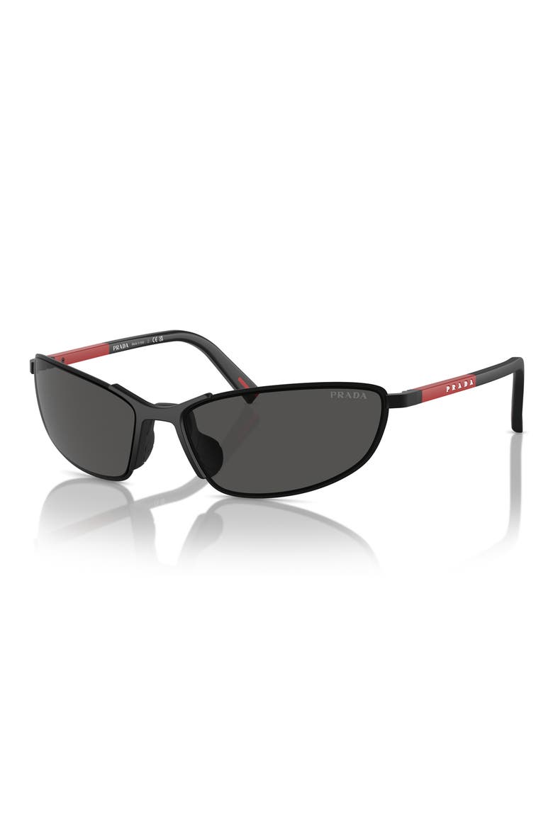 60mm Irregular Sunglasses, Alternate, color, MATTE BLACK
