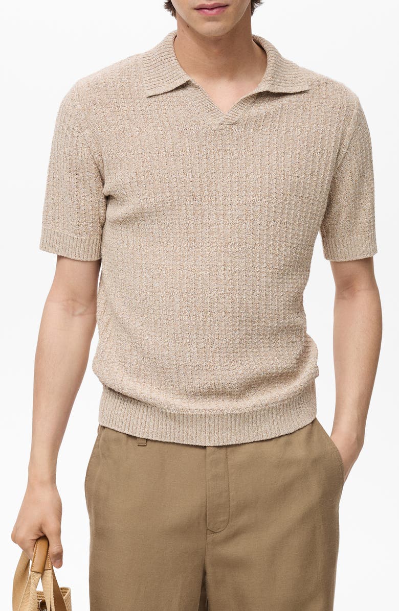 MANGO Johnny Collar Knit Polo, Main, color, 