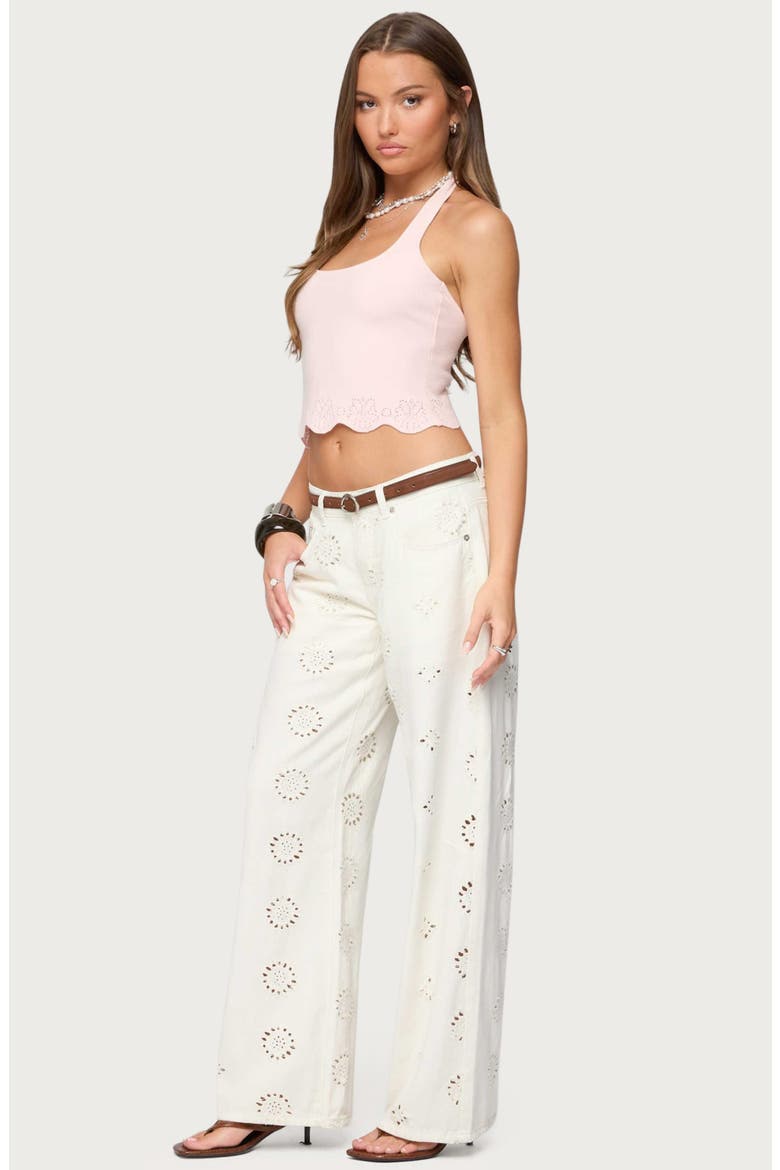 Jazmyn Scallop Halter Top, Alternate, color, LIGHT-PINK
