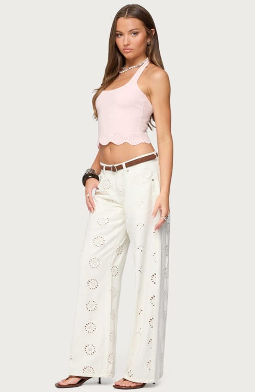 Edikted Jazmyn Scalloped Halter Top In Pink