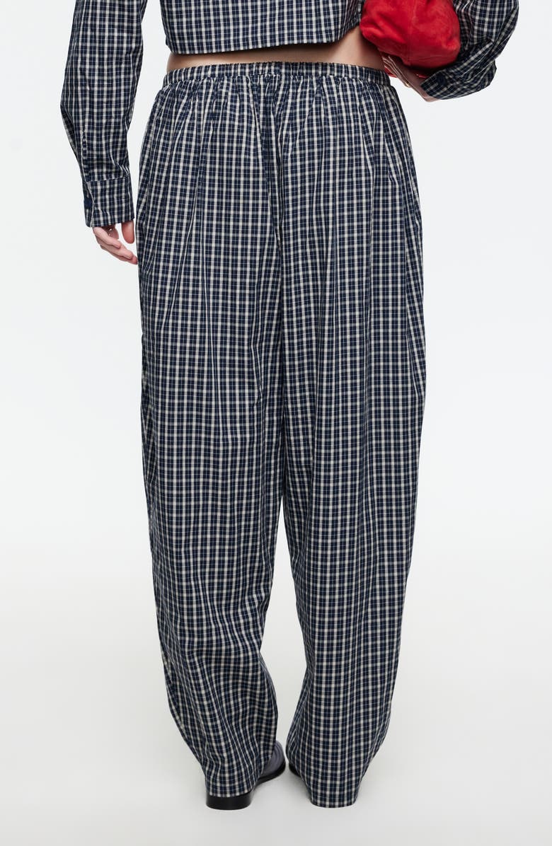 LIONESS Aura Plaid Drawstring Pants, Alternate, color, Navy Lemon Plaid