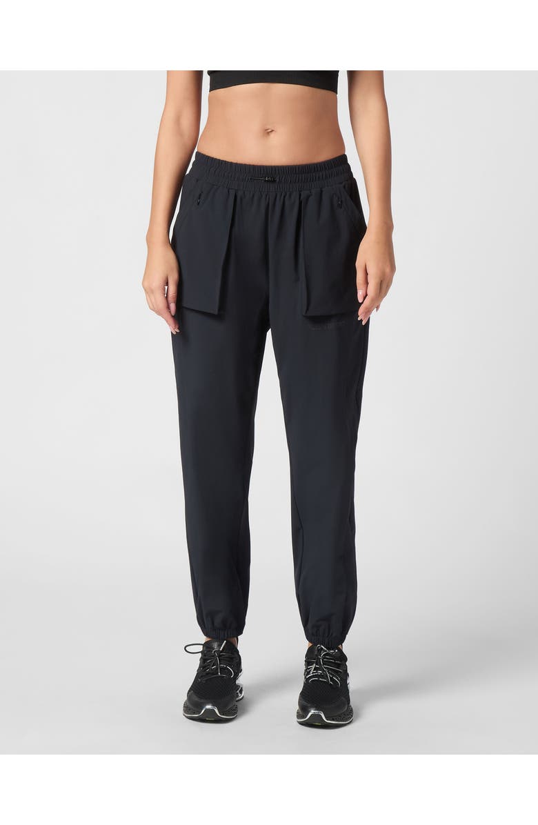 PLEIN SPORT Nylon Stretch High Waisted Jogging Pants Women, Main, color, Black