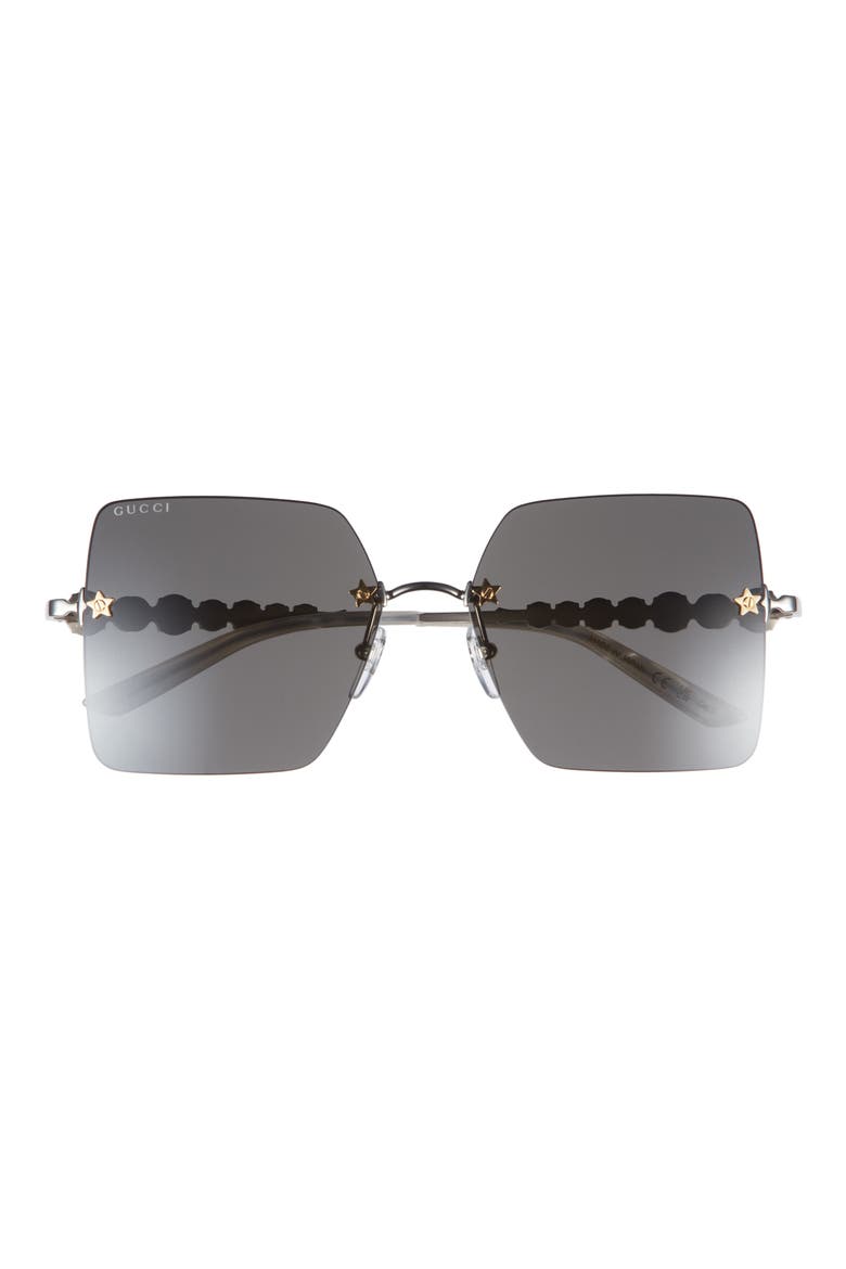 56mm Square Sunglasses, Main, color, SILVER SILVER GREY