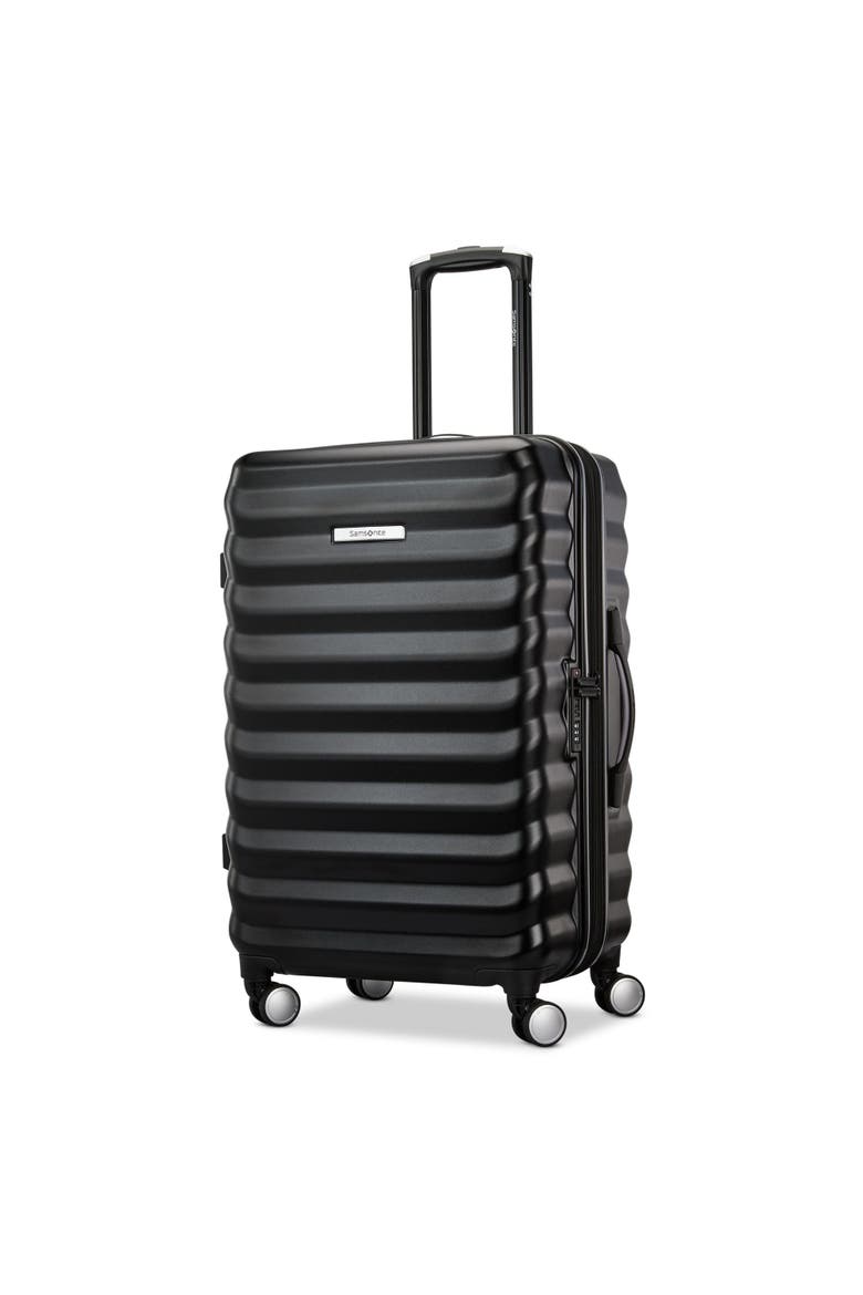 Element Hardside Expandable 24" Medium Checked Spinner Luggage, Main, color, Alpine Black