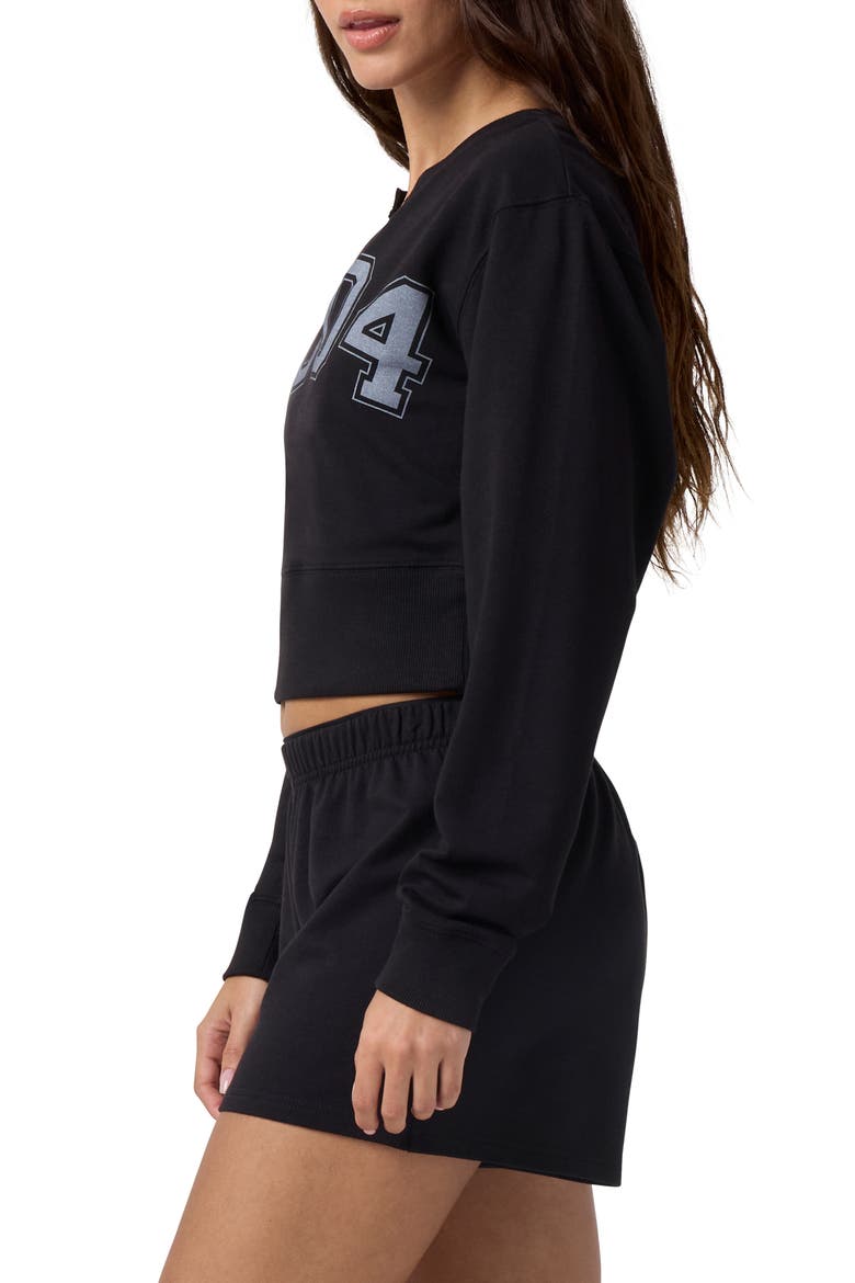 2004 Split Neck Sweatshirt, Alternate, color, BLACK