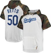 PROFILE Men's Mookie Betts White/Camo Los Angeles Dodgers Player Big & Tall Raglan Hoodie T-Shirt