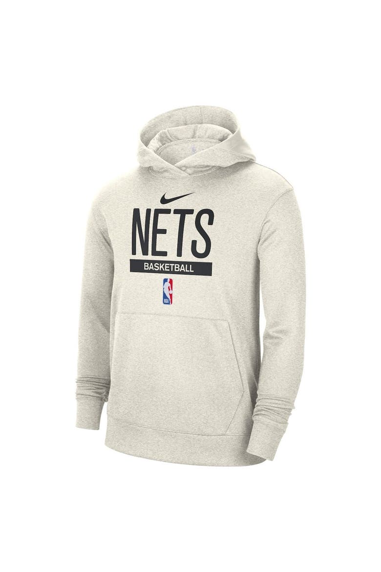 Men's Nike Cream Brooklyn Nets 2022/23 Spotlight On-Court Practice Performance Pullover Hoodie, Alternate, color, Cream