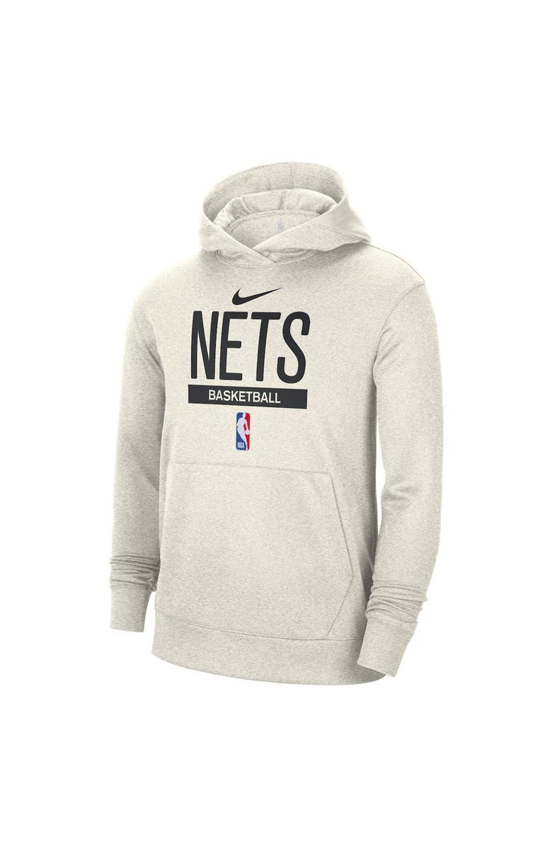 Nike Men's Nike Cream Brooklyn Nets 2022/23 Spotlight On-Court Practice Performance Pullover Hoodie, Alternate, color, Cream