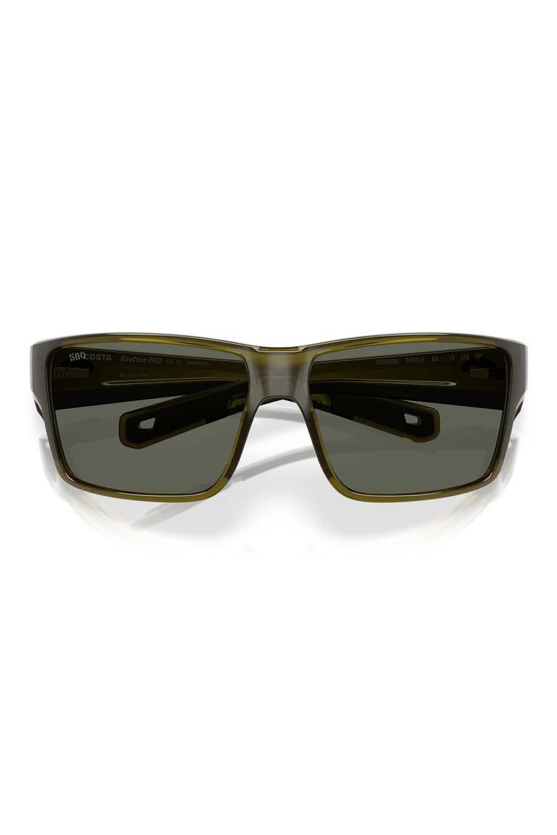 63mm Polarized Rectangular Sunglasses, Alternate, color, SEAGRASS/ GRAY