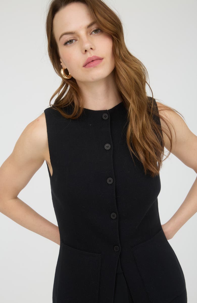 Blu Pepper Sweater Vest, Alternate, color, Black
