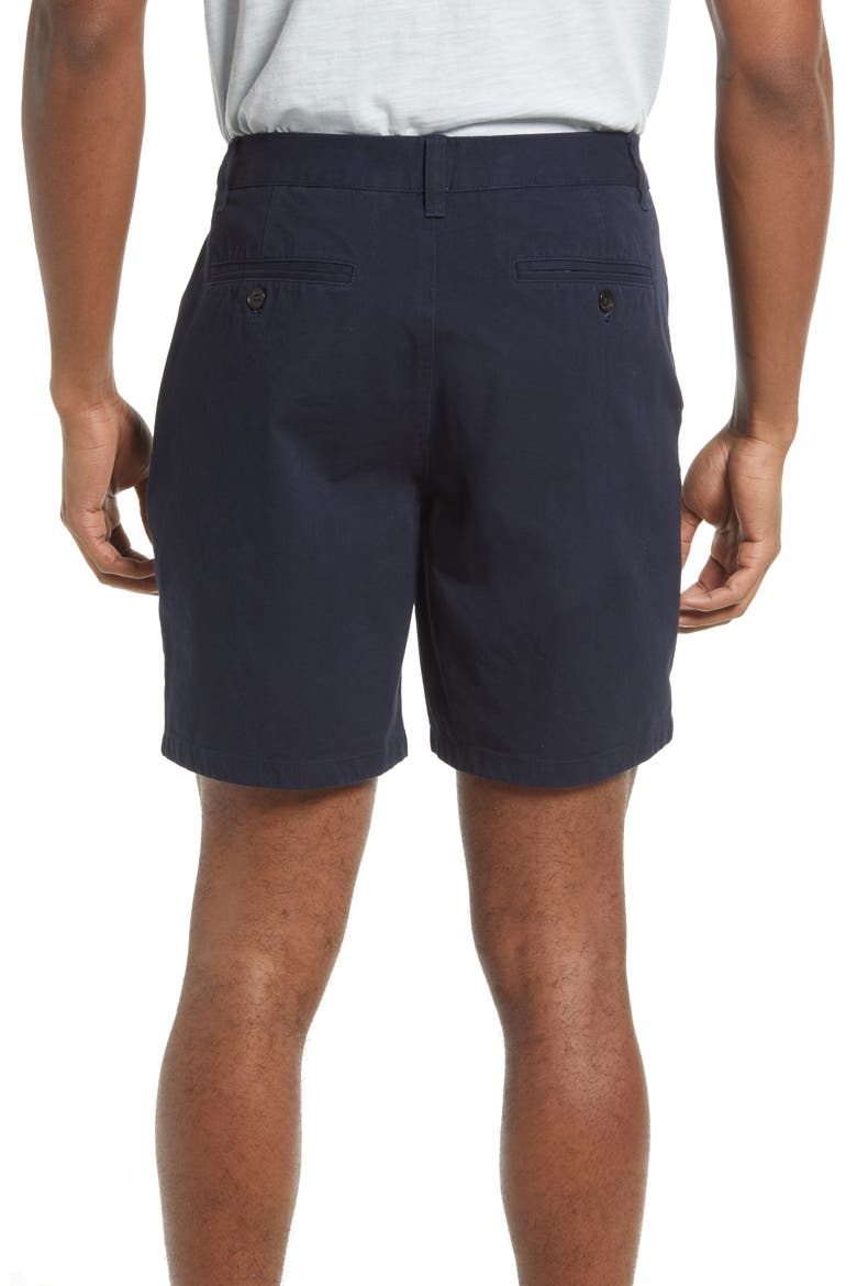 Washed Stretch Cotton Chino Shorts, Alternate, color, NIGHTFALL