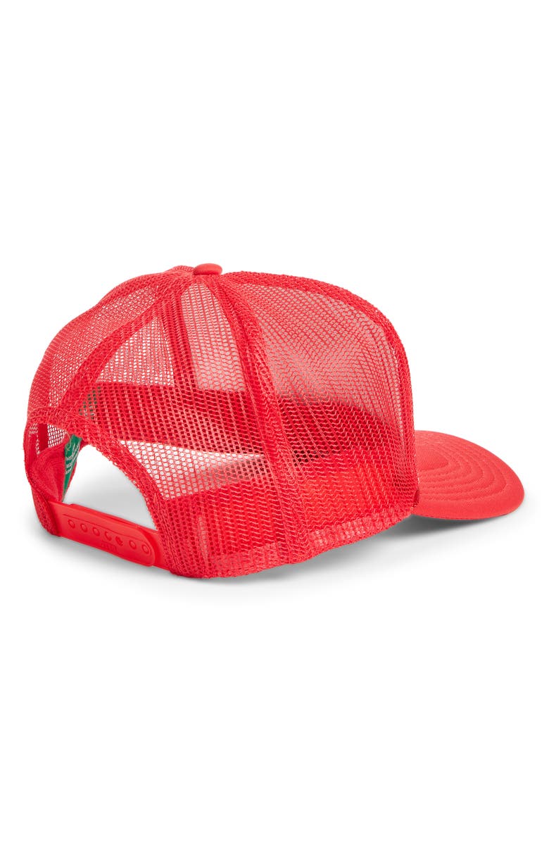 Friday Feelin’ Kick Rocks Trucker Hat, Alternate, color, Red