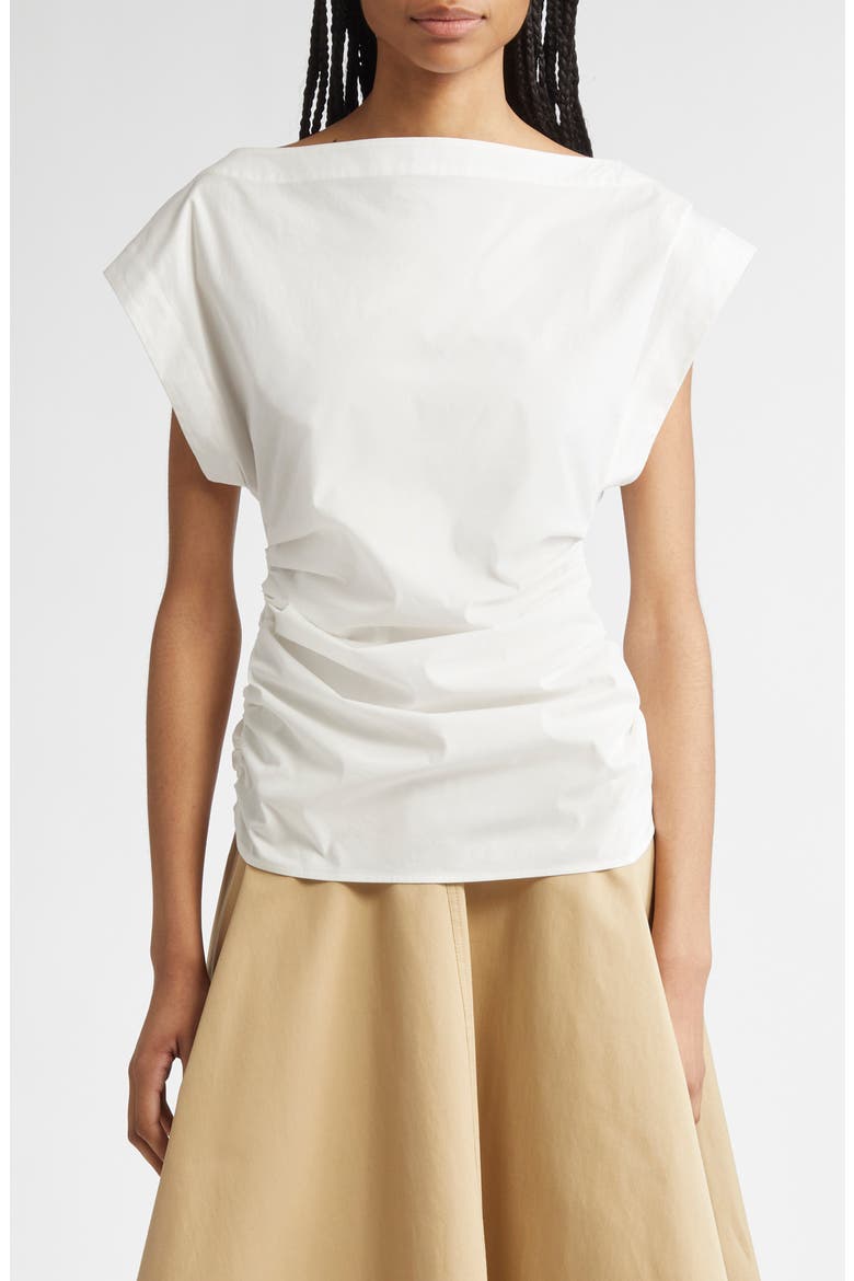 Nara Dolman Sleeve Cotton Top, Main, color, WHITE