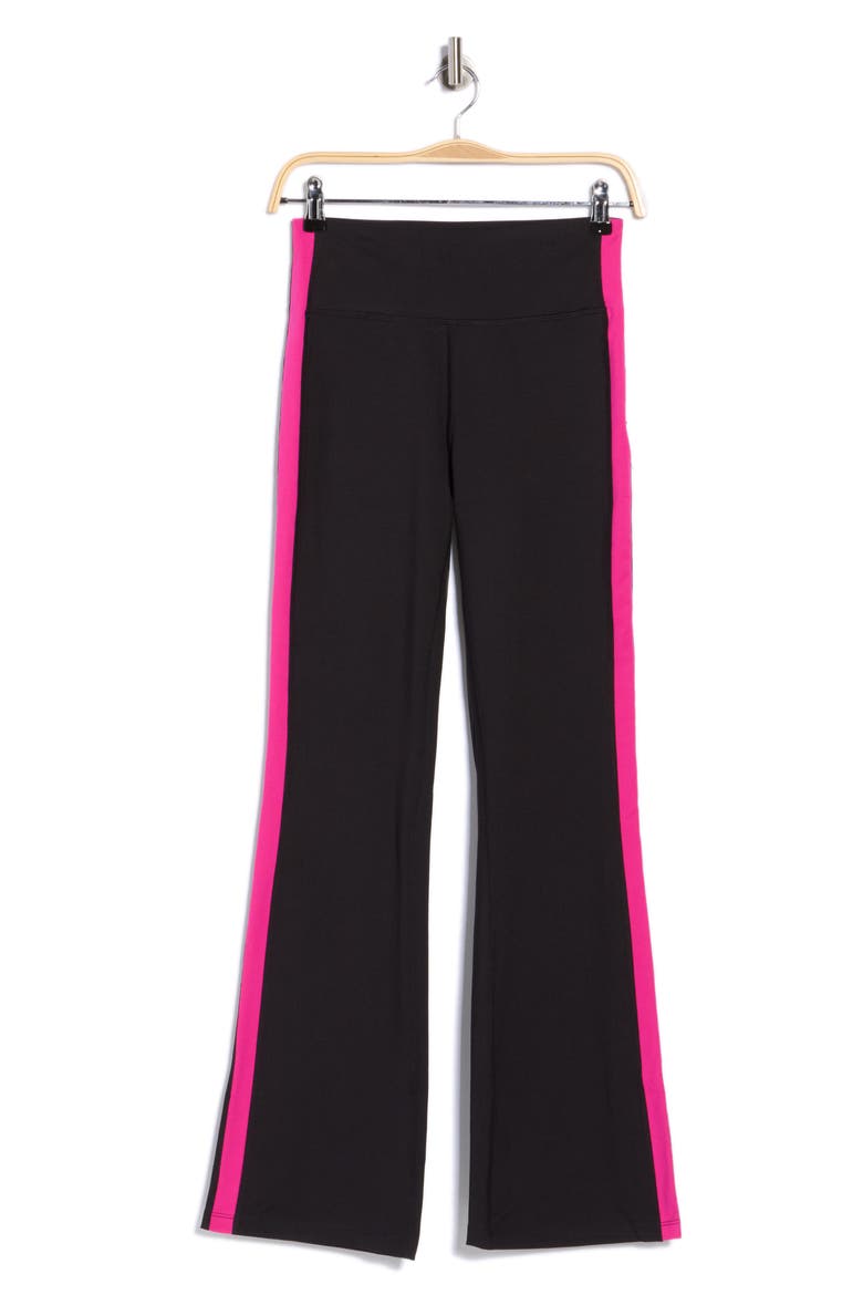 Side Stripe High Waist Flare Leggings, Alternate, color, BLACK/ FEST