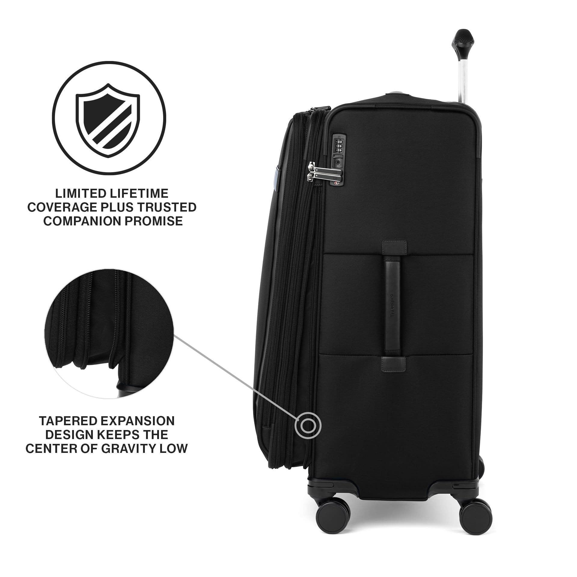 TRAVELPRO Versapack + Lightweight Softside Expandable 29" Large Check In Spinner Luggage, Alternate, color, Black